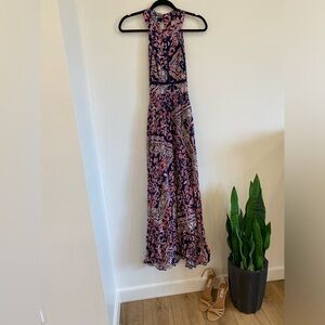 XS/UK6 Abel The Label Open Back Halter Maxi Dress